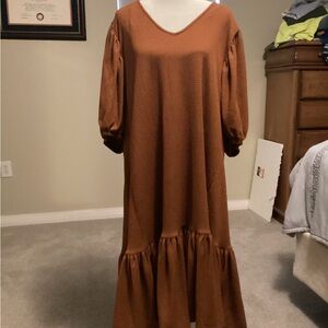 Gibson Latimer Rust Long Sleeve Dress